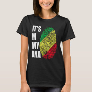 Fingerabdruck DNA Biometrie Flag Republik Kongo T-Shirt