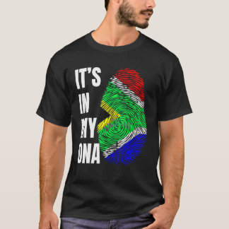 Fingerabdruck-DNA-Biometrie-Flag Südafrika T-Shirt