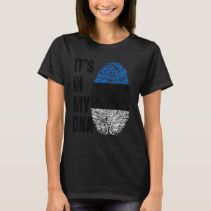Fingerabdruck-DNA-Biometrie-Flagge Estland T-Shirt