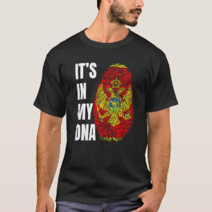 Fingerabdruck-DNA-Biometrie-Flagge Montenegro T-Shirt