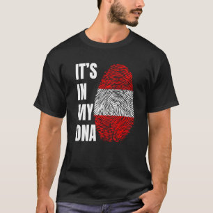 Fingerabdruck-DNA-Biometrie-Flagge Österreich T-Shirt