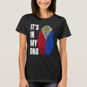 Fingerabdruck-DNA-Biometrie-Flagge Philippinen T-Shirt