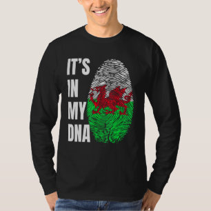 Fingerabdruck-DNA-Biometrie-Flagge Wales T-Shirt