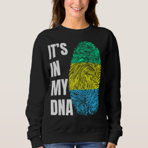 Fingerabdruck DNA Biometrie Gabon Flag Sweatshirt