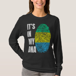 Fingerabdruck DNA Biometrie Gabon Flag T-Shirt