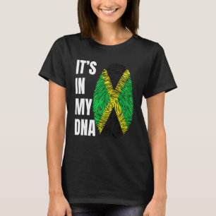 Fingerabdruck DNA Biometrie Jamaikanische Flagge J T-Shirt