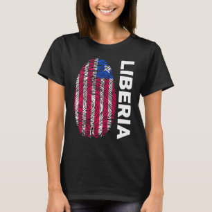 Fingerabdruck-DNA-Biometrie liberianische Flagge L T-Shirt