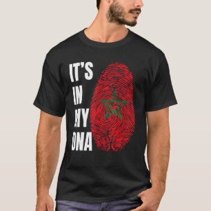 Fingerabdruck DNA Biometrie Marokkanische Flagge M T-Shirt