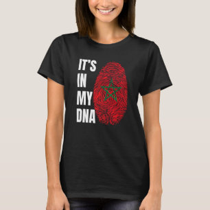 Fingerabdruck DNA Biometrie Marokkanische Flagge M T-Shirt