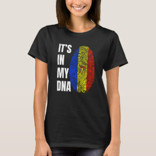 Fingerabdruck DNA Biometrie Moldau Flag Moldau T-Shirt