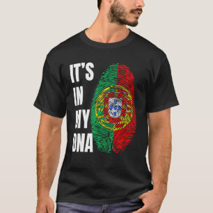 Fingerabdruck DNA Biometrie Portugiesische Flagge T-Shirt