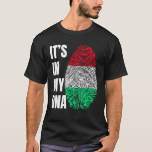 Fingerabdruck DNA Biometrie Ungarische Flagge T-Shirt