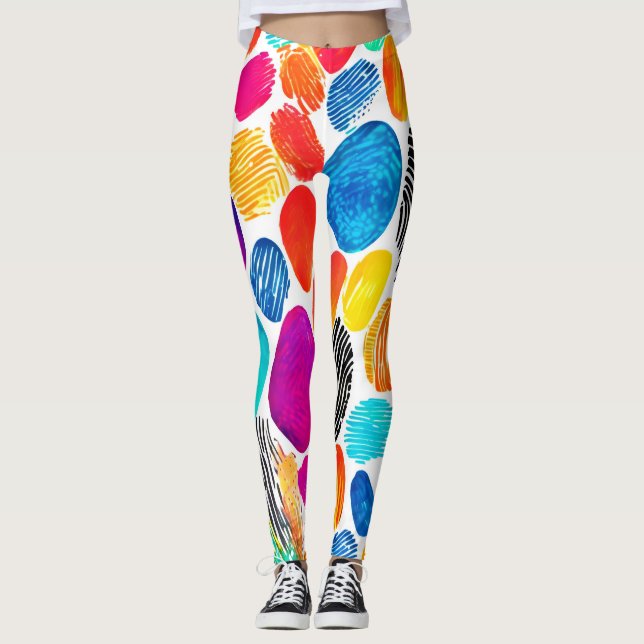 Fingerabdruck Fusion Art Leggings (Vorderseite)