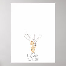 Fingerabdruck-Gästebuch für Baby-Giraffen