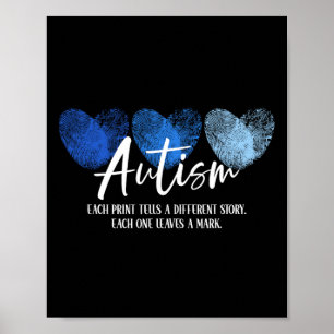 Fingerabdruck Herz Autismus Jeder Druck Erzählt Ei Poster