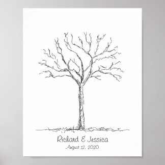 Fingerabdruck-Hochzeitstil, KundenGästebuch Poster