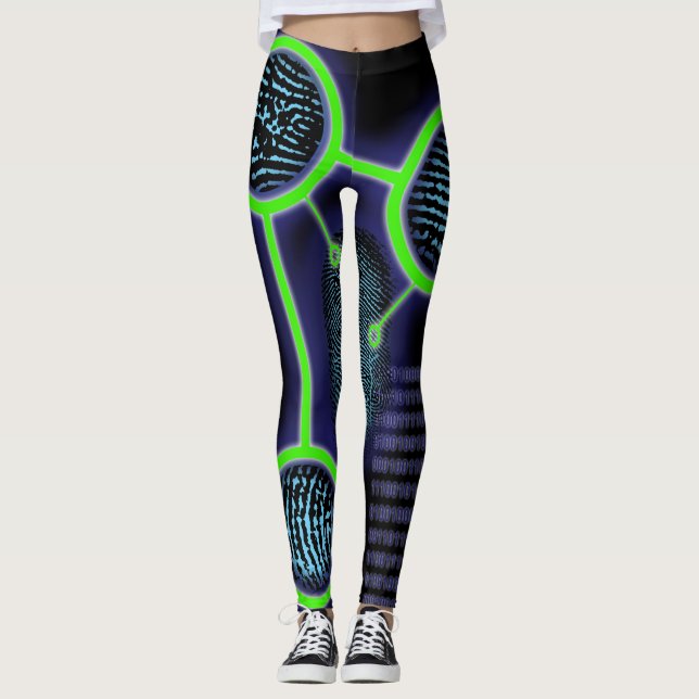 Fingerabdruck-Identifizierungswissenschaft Leggings (Vorderseite)