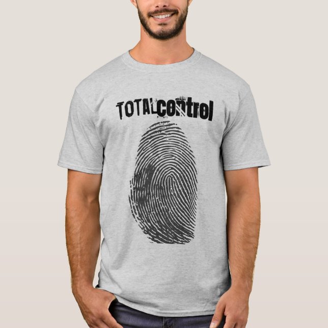Fingerabdruck "Total Kontrolle" - Slogan Social Pr T-Shirt (Vorderseite)