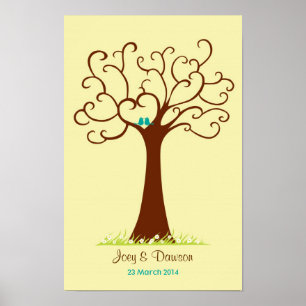 Fingerabdruck Tree Wedding - Heartastic (Cream) Poster