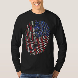 Fingerabdruck-USA-Flagge für Männer und Frauen T-Shirt