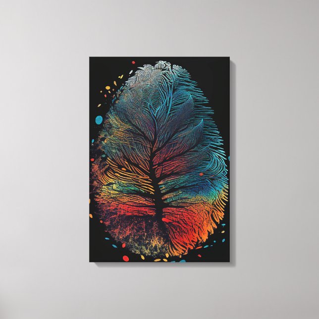 Fingerabdruck von Baumvogelfedern, Leinwanddruck (Vorderseite)