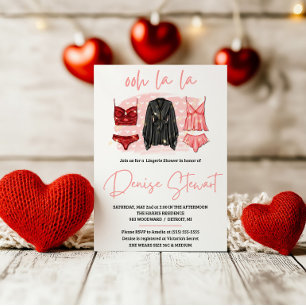 Fingerabdruckdusche, Schwarz, Rosa, Rot, Brautpart Einladung