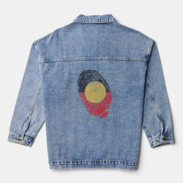 Fingerabdrücke aus Australien Jeansjacke (Rückseite)