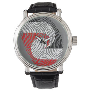 Fingerabdrücke der Maori-Flagge Armbanduhr