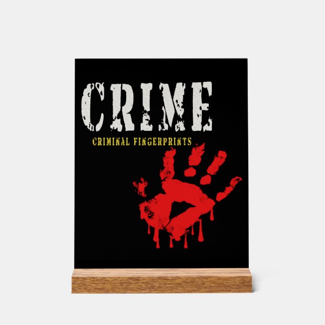 Fingerabdrücke von Kriminalbeamten Akronylic-Zeich Acrylschild (Vorderseite)