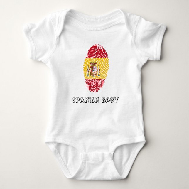 Fingerabdruckflagge der spanischen Touch Baby Strampler (Vorderseite)