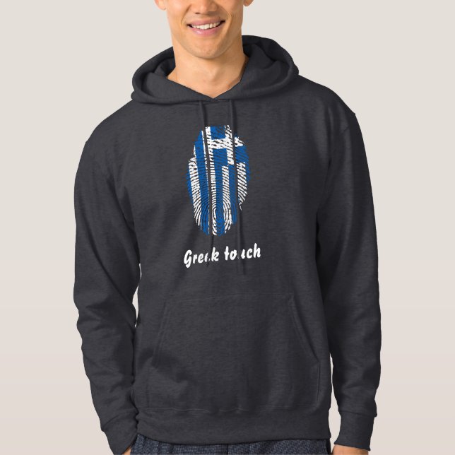 Fingerabdruckflagge für die griechische Touch Hoodie (Vorderseite)