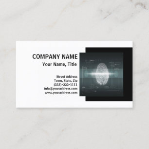 Fingerabdruckkarte des Privatdetektors Visitenkarte