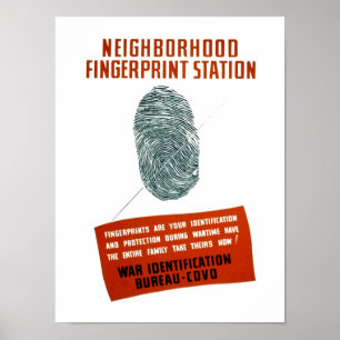 Fingerabdruckstation der Nachbarschaft Poster