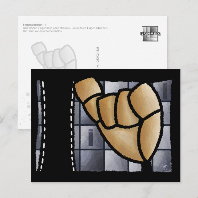 Fingeralphabet I Postkarte (Vorne/Hinten)