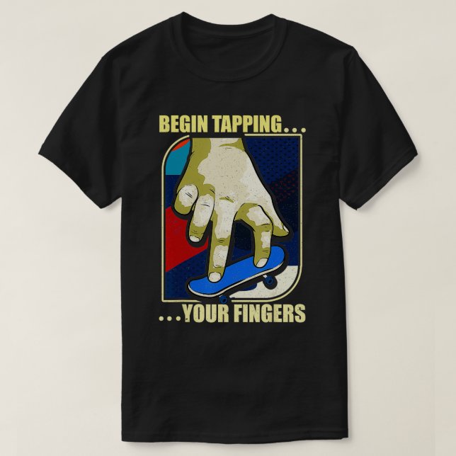 Fingerboard Skater Design Funny Spaß T-Shirt (Design vorne)