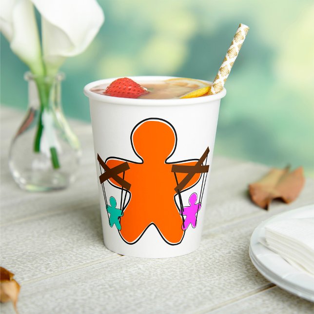 Fingerbread Puppet Master Controlling Charaktere Pappbecher (Von Creator hochgeladen)