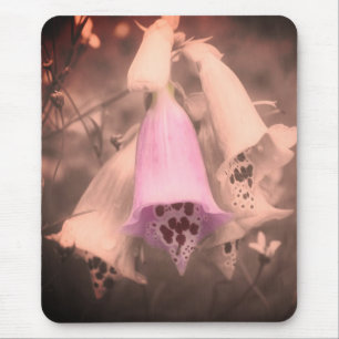 Fingerhutblüten Vintage Schwarzweiß Mousepad