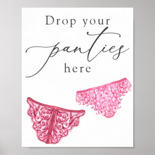 Fingerie Dusche Drop Ihre Hosen hier Unterschreibe Poster