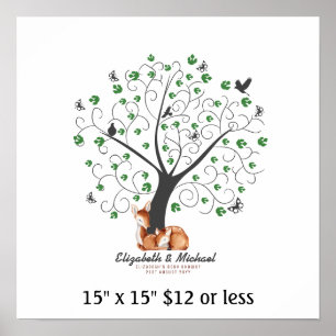 Fingerprint Baum Baby Shower Waldhirsch Budget Poster