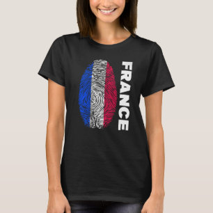 Fingerprint DNA Biometrie Flag Frankreich T-Shirt