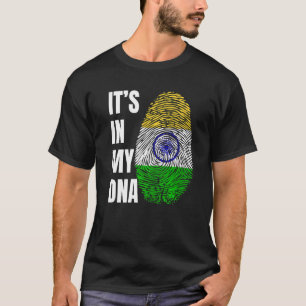 Fingerprint DNA Biometrie Indische Flagge Indien T-Shirt