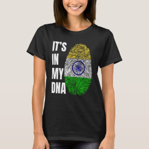 Fingerprint DNA Biometrie Indische Flagge Indien T-Shirt