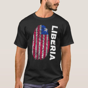 Fingerprint DNA Biometrie Liberianische Flagge Lib T-Shirt