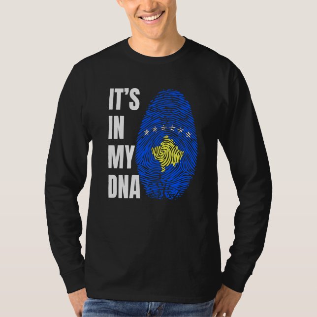Fingerprint DNA Biometry Cosovarian Flag Kosovo   T-Shirt (Vorderseite)