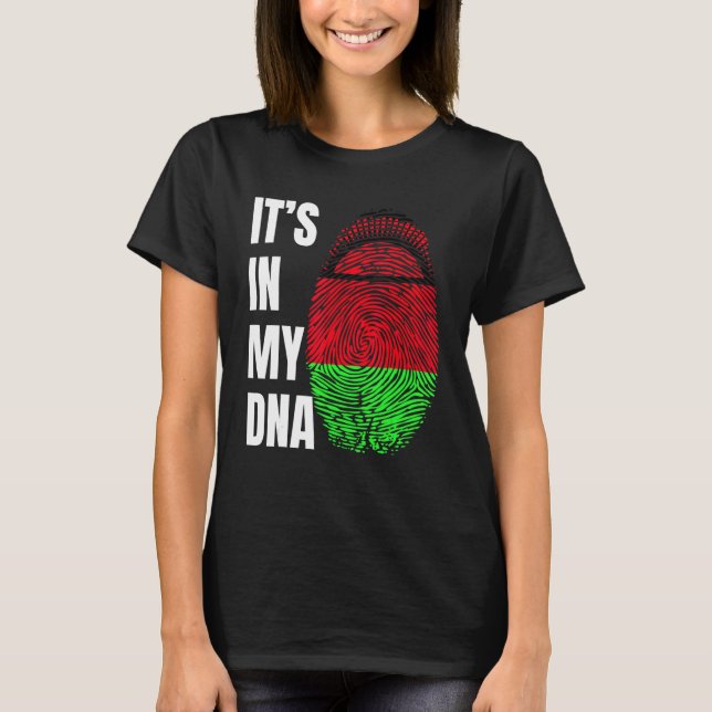 Fingerprint DNA Biometry Flag Malawi T-Shirt (Vorderseite)