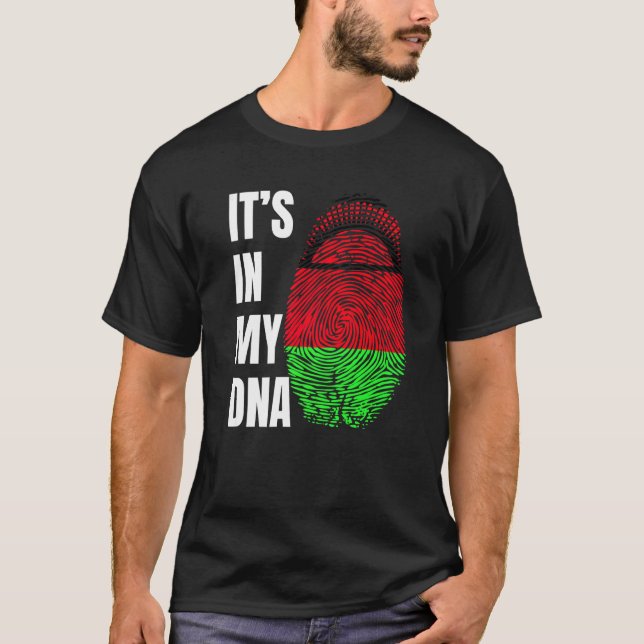 Fingerprint DNA Biometry Flag Malawi   T-Shirt (Vorderseite)