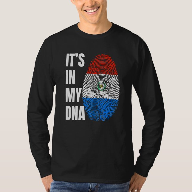 Fingerprint DNA Biometry Flag Paraguay   T-Shirt (Vorderseite)