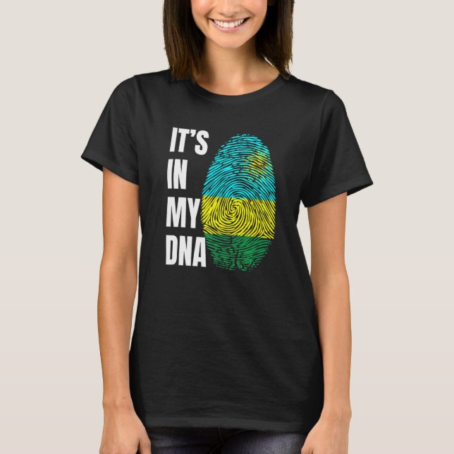 Fingerprint DNA Biometry Flag Ruanda T-Shirt (Vorderseite)