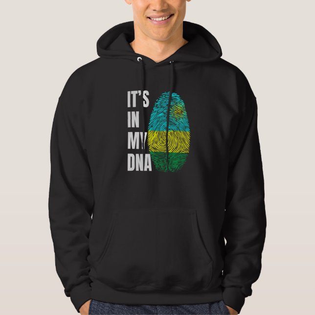 Fingerprint DNA Biometry Flag Rwanda Hoodie (Vorderseite)