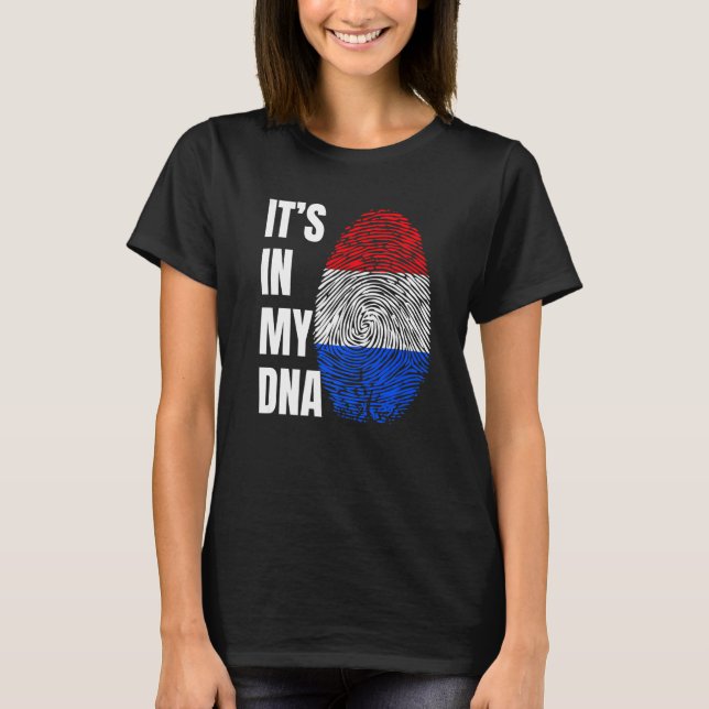 Fingerprint DNA Biometry Holland Flag Netherlands  T-Shirt (Vorderseite)